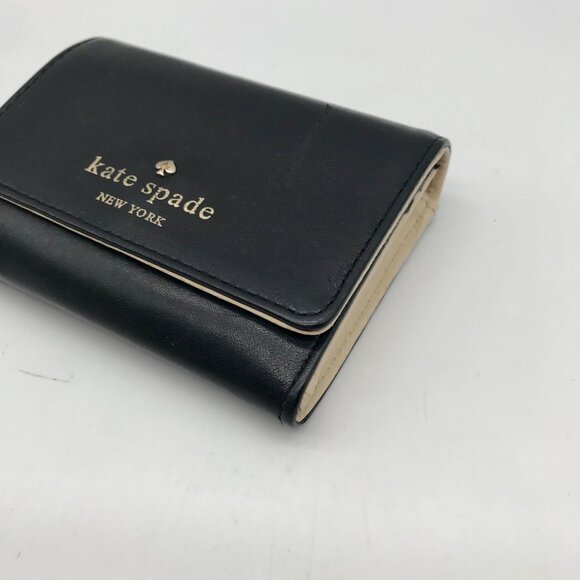 Kate Spade Black Leather Staci Business Card Holder Wallet - Picture 6 of 10